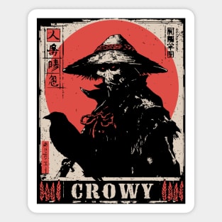 Creepy Scarecrow Raven Horror Retro Japan Poster Magnet
